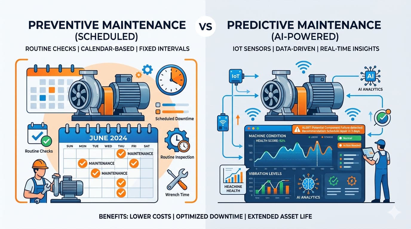 الصيانة الوقائية vs الصيانة التنبؤية: ما الفرق وأيهما الأفضل في 2026؟